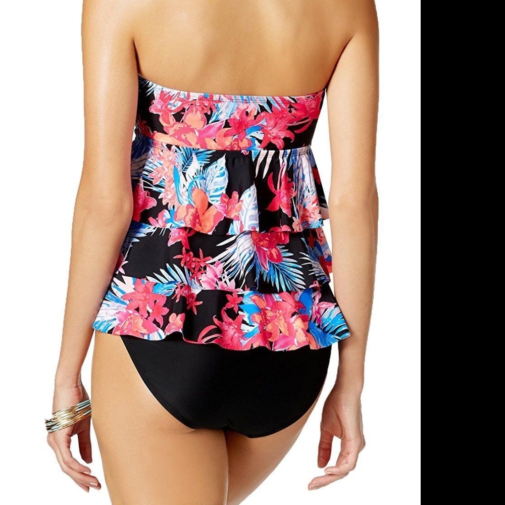 Island Escape Montage Gardens Tiered Tankini Top! - Picture 2 of 4